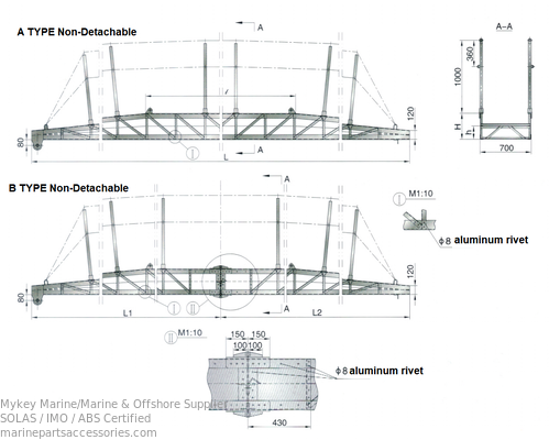 Buy Non Slip Aluminium Gangway 8000mm-15000mm Length For Marine Use online manufacture
