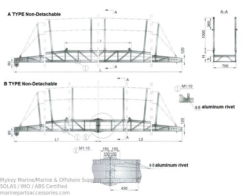 kaufen Rutschfeste Aluminiumgangway 8000mm-15000mm Länge für den Marinegebrauch Online-Herstellung