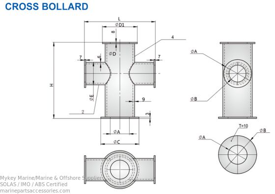 Beli Bollard Kapal Baja Paduan 8T-75T SWL Bollard Tambat Kapal Laut pembuatan online