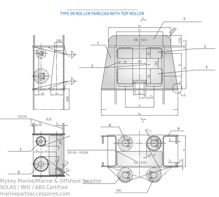 Buy 820mm-1750mm Marine Steel Fairlead Roller Heavy Duty Winch Roller Fairlead online manufacture