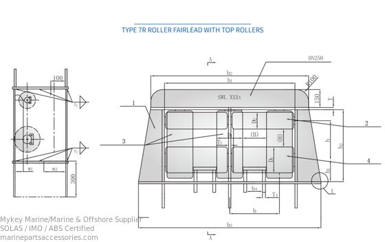 acheter 137KN-1373KN Rouleau de passage de câble pour treuil marin, rouleaux de guidage, haute résistance à la corrosion fabrication en ligne
