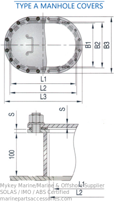 Buy Ellipse Shape TYPE A  Steel Manhole Cover For Watertight And Oiltight Ship online manufacture