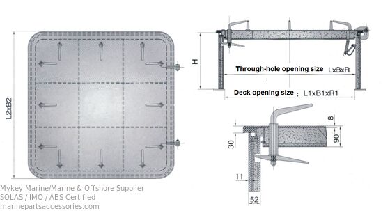 comprare Coperture per oblò per barche a vela resistenti al fuoco A60 con guarnizione in gomma fabbricazione online
