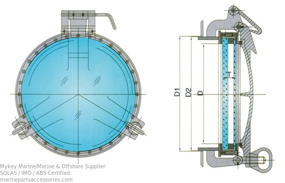 kaufen A60 Feuerbeständige Bullaugen Schiff Hohe Wasserdichtigkeit Aluminiumlegierungsrahmen Online-Herstellung